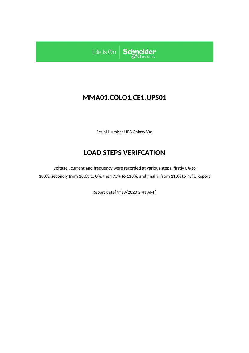 MMA01 load steps verification